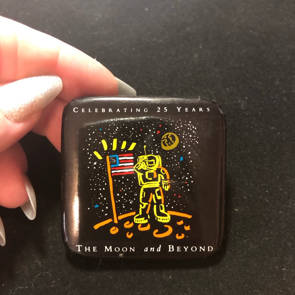 NASA Celebrating 25 Years the Moon and Beyond button 1994